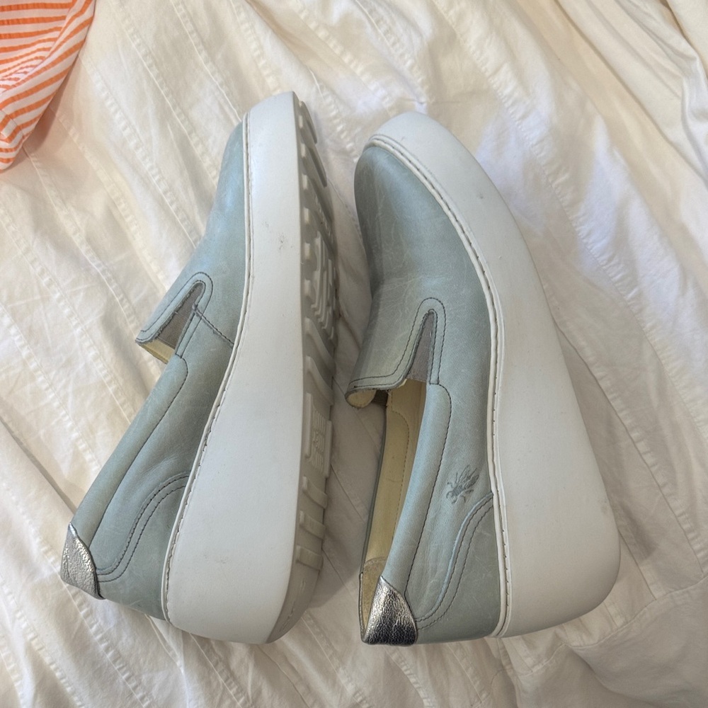 Fly London Light Blue Slip-On Shoes with Metallic Accents - Picture 5 of 12